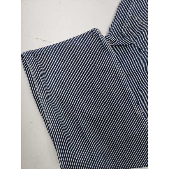Round House Denim Overall Bibs Hickory Stripe Engineer Railroad Work Pre Owned - Picture 10 of 11